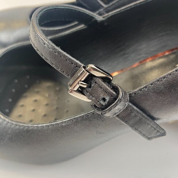 Geox Respira Mary Jane Block Heels Italian Patent Adjustable Strap Black 36 NWOT - Picture 6 of 14